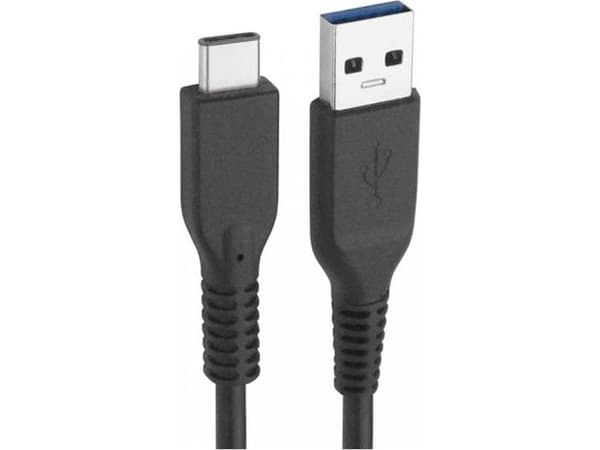 USB Logo USB A -> USB C cable, Black, 1m