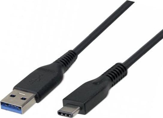 USB Logo USB A -> USB C cable, Black, 1m