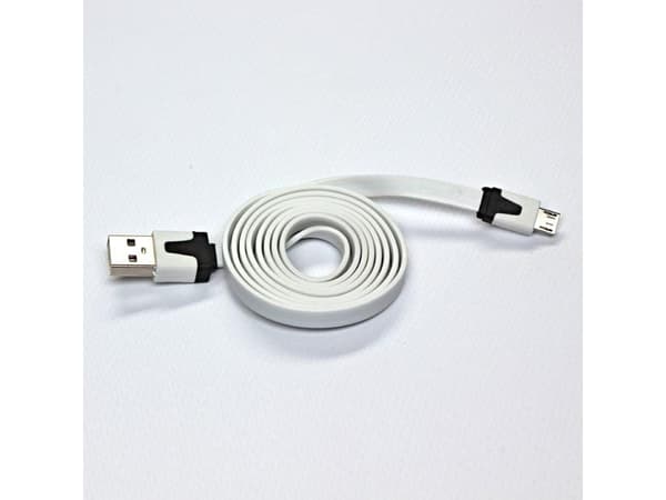USB-logotyp USB-A - microUSB-kabel 1 m Vit
