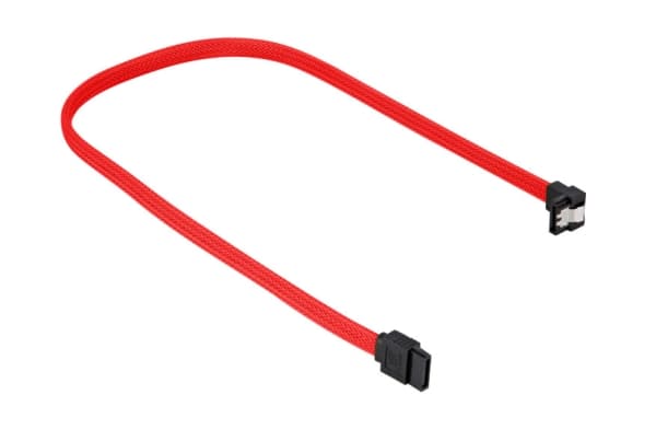 Sharkoon - SATA-kabel - Serial ATA 150/300/600 - SATA (hunn) til SATA (hunn) - 45 cm - 90°-kontakt, låst - rød