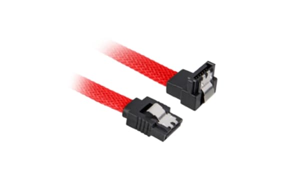 Sharkoon - SATA-kabel - Serial ATA 150/300/600 - SATA (hunn) til SATA (hunn) - 45 cm - 90°-kontakt, låst - rød