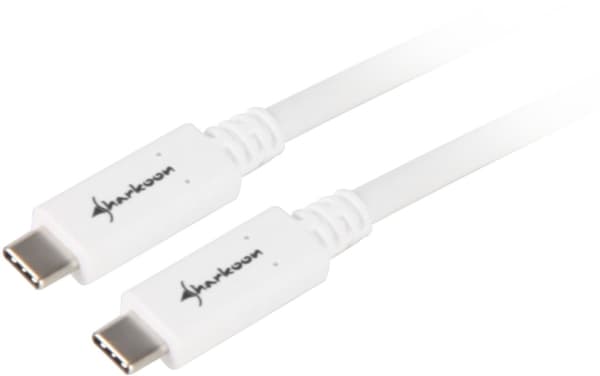 Sharkoon 4044951021185, 1 m, USB C, USB C, USB 3.2 Gen 1 (3.1 Gen 1), Valkoinen