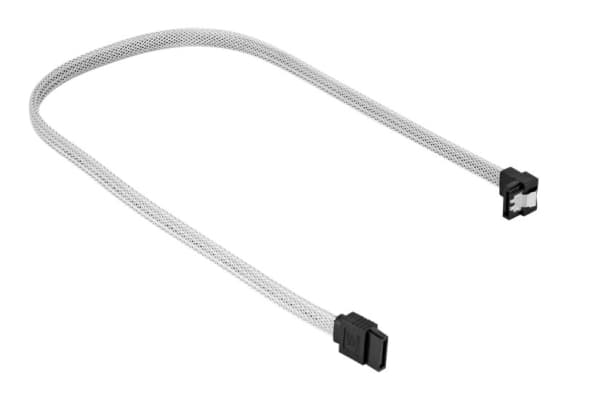 Sharkoon - SATA-kabel - Serial ATA 150/300/600 - SATA (hunn) til SATA (hunn) - 60 cm - 90°-kontakt, låst - hvit