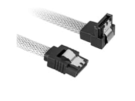 Sharkoon - SATA-kabel - Serial ATA 150/300/600 - SATA (hunn) til SATA (hunn) - 60 cm - 90°-kontakt, låst - hvit