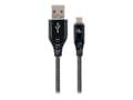 Miniatyrbild 2 av 5: Cablexpert Premium - USB-kabel - Micro-USB Type B (hane) till USB (hane) - USB 2.0 - 2.1 A - 1 m - vit, svart