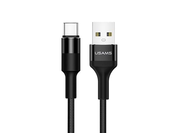 Usams USB cable U5 braided cable 2A USB-C 1.2m black US-SJ221 -SJ221TC01
