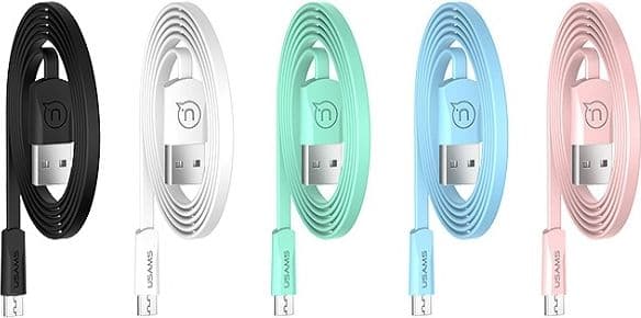 Usams USB cable USAMS U2 microUSB flat cable 1.2m blue/blue SJ201MIC04 (US-SJ201)