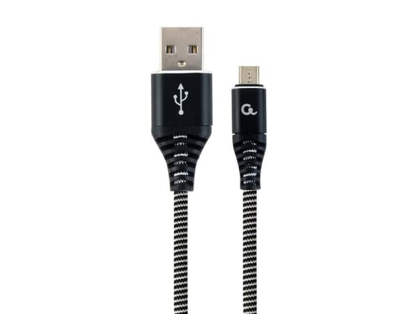 Cablexpert Premium - USB-kabel - Micro-USB Type B (hann) til USB (hann) - USB 2.0 - 2.1 A - 2 m - svart, hvit