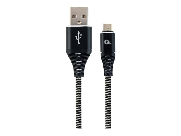 Cablexpert Premium - USB-kabel - Micro-USB Type B (hann) til USB (hann) - USB 2.0 - 2.1 A - 2 m - svart, hvit