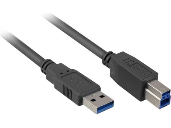 Sharkoon 1m, USB3.0-A/USB3.0-B, 1 m, USB A, USB B, USB 3.2 Gen 1 (3.1 Gen 1), Uros/uros, Musta