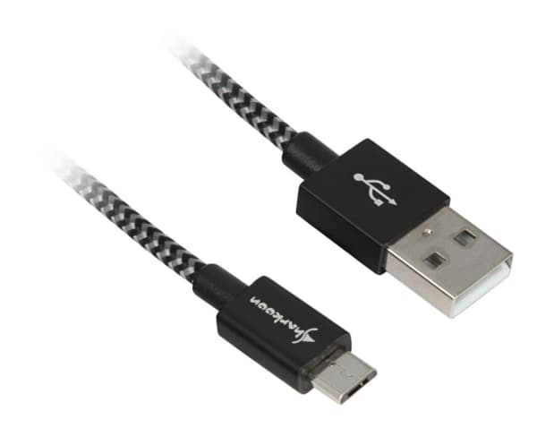 Sharkoon USB 2.0 A-B black / grey 2.0m - Aluminum + Braid