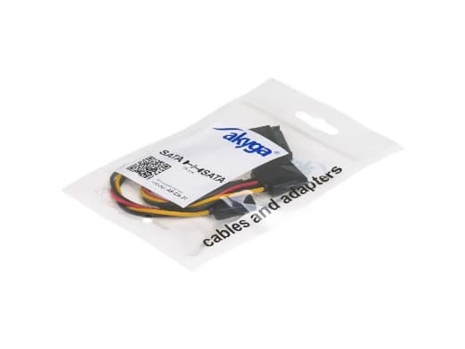 Akyga - Strömdelare - SATA-ström (hane) till SATA-ström (hona) - 15 cm