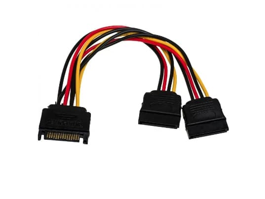 Akyga - Strömdelare - SATA-ström (hane) till SATA-ström (hona) - 15 cm