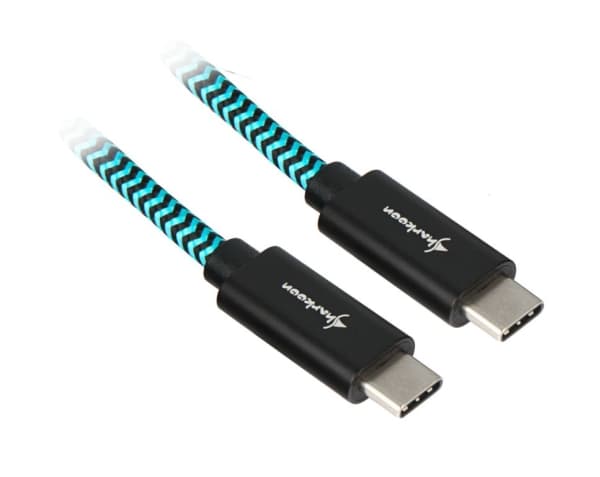 Sharkoon USB 3.1 C-C black / blue 0.5m - Aluminum + Braid