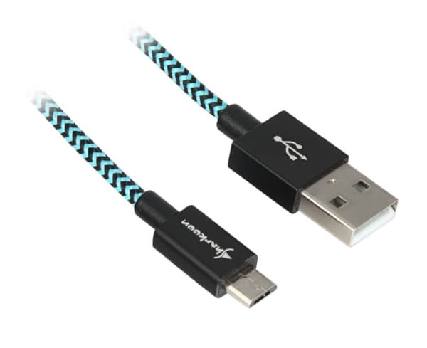 Sharkoon USB 2.0 A-B black / blue 2.0m - Aluminum + Braid