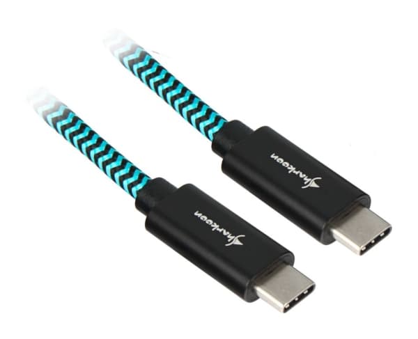 Sharkoon USB 3.1 C-C black / blue 1.0m - Aluminum + Braid
