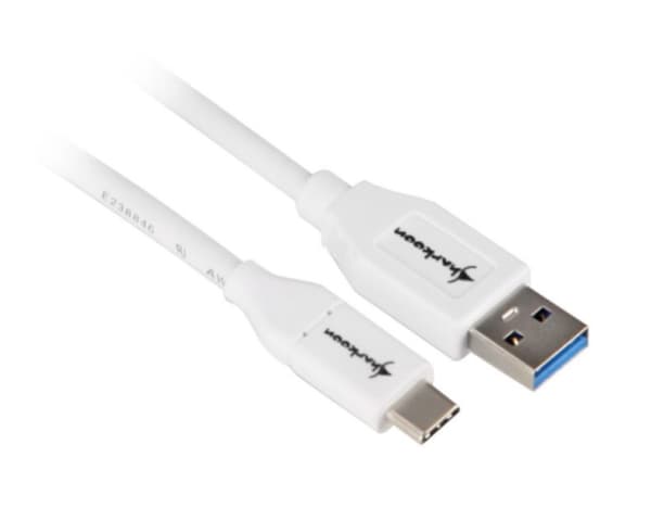 Sharkoon USB 3.1 Cable A-C - white - 1m