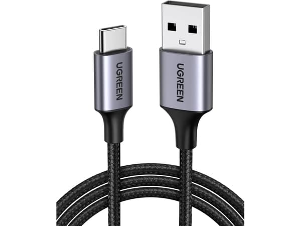 USB til USB-C-kabel QC3.0 UGREEN 0,25m med aluminiumsplugg (svart)
