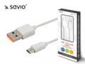 Miniatyrbild 4 av 5: SAVIO CL-127 - USB-kabel - mikro-USB typ B (hane) till USB (hane) - USB 2.0 - 5 A - 1 m - vit