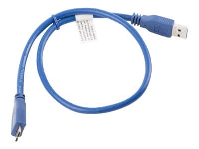 Lanberg - USB-kabel - USB typ A (hane) till Micro-USB typ B (hane) - USB 3.0 - 300 V - 50 cm - blå