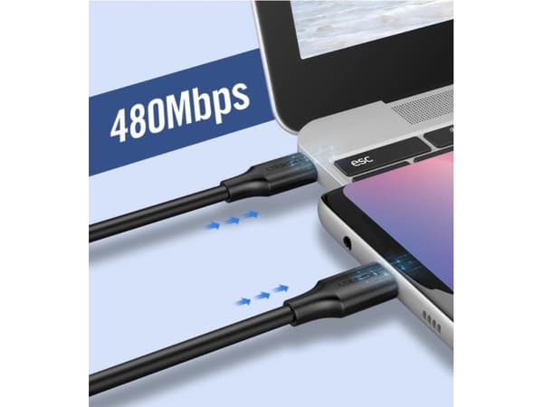 Ugreen 6957303859979, USB C, USB C, USB 2.0, 480 Mbit/s, Sort