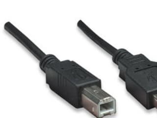Manhattan 337779, 5 m, USB A, USB B, USB 2.0, Hankjønn/hankjønn, Sort