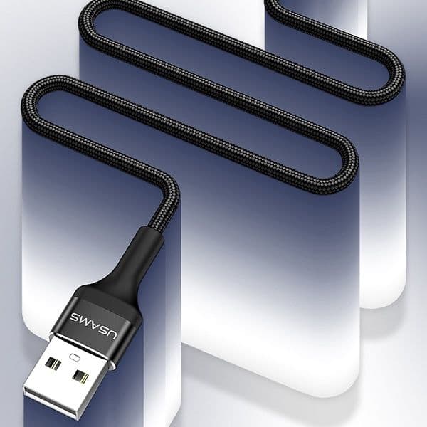 Usams USB cable Braided cable U5 2A micro USB 1.2m black US-SJ224 -SJ224USB01