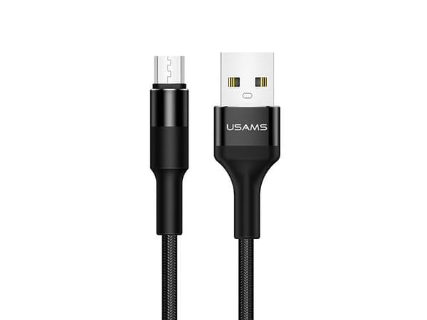 Usams USB cable Braided cable U5 2A micro USB 1.2m black US-SJ224 -SJ224USB01