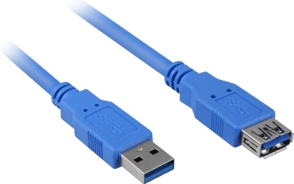 Sharkoon - USB-förlängningskabel - USB typ A (hane) till USB typ A (hona) - USB 3.0 - 2 m - blå