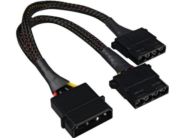 Y STRØMKABEL 4PIN 525 > 2X 4PIN 525 Y-KABEL