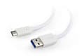 Miniatyrbild 4 av 5: Cablexpert - USB-kabel - USB typ A (hane) till 24 pin USB-C (hane) - USB 3.1 - 3 A - 1 m - formpressad - vit