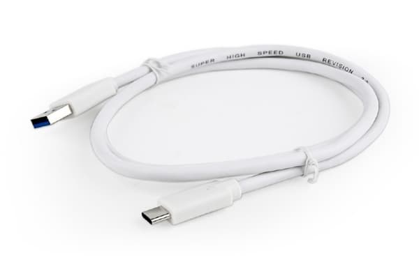 Cablexpert - USB-kabel - USB typ A (hane) till 24 pin USB-C (hane) - USB 3.1 - 3 A - 1 m - formpressad - vit