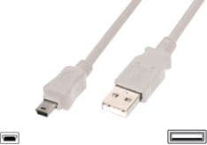 DIGITUS - USB-kabel - USB (hane) till mini-USB typ B (hane) - USB 2.0 - 1.8 m - formpressad - svart