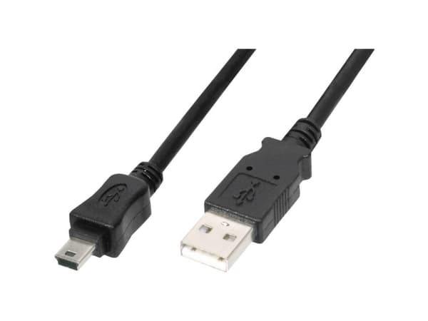 DIGITUS - USB-kabel - USB (hane) till mini-USB typ B (hane) - USB 2.0 - 1.8 m - formpressad - svart