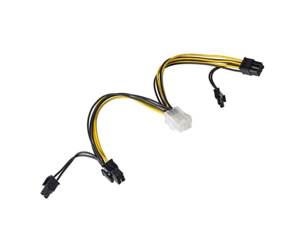 Akyga AK-CA-55 - Strømadapter - 6-pins PCIe-strøm (hann) til 8-pins PCIe-strøm (6+2) (hunn) - 15 cm