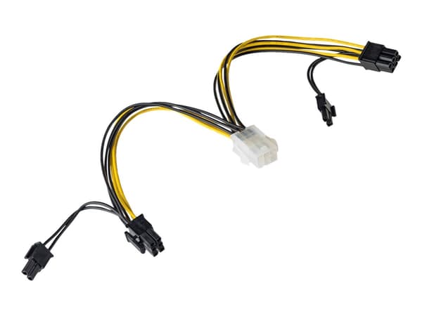 Akyga AK-CA-55 - Strømadapter - 6-pins PCIe-strøm (hann) til 8-pins PCIe-strøm (6+2) (hunn) - 15 cm