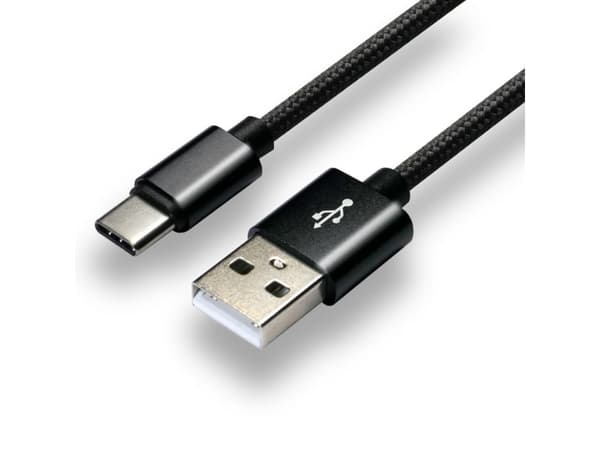 everActive USB-C-kaapeli 1m - musta, punottu, pikalataustuki, 3A - CBB-1CB