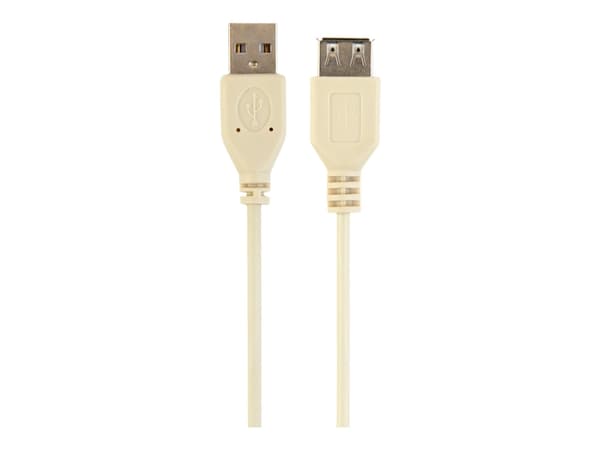 Cablexpert CC-USB2-AMAF-75CM - USB-forlengelseskabel - USB (hunn) til USB (hann) - USB 2.0 - 75 cm - formstøpt - beige (en pakke 300)