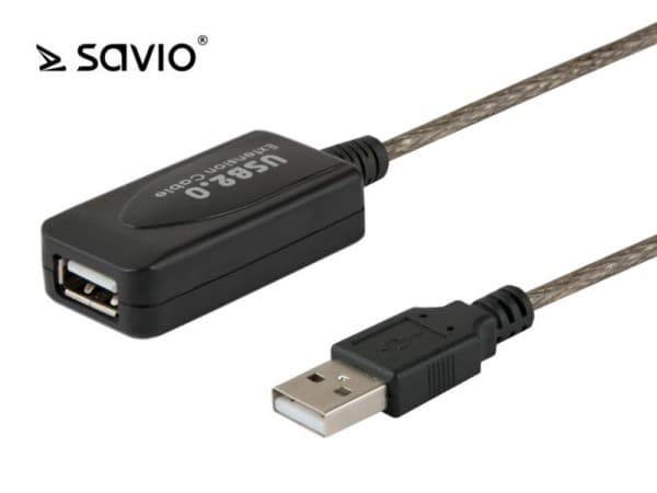 SAVIO CL-76 - USB-forlengelseskabel - USB (hunn) til USB (hann) - USB 2.0 - 5 m - aktiv