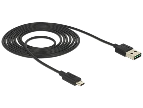 Delock EASY-USB - USB-kabel - mikro-USB typ B (hane) till USB (hane) - 2 m - svart