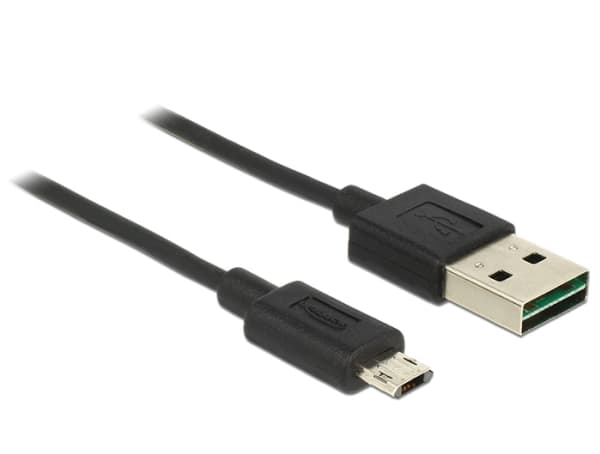 Delock EASY-USB - USB-kabel - mikro-USB typ B (hane) till USB (hane) - 2 m - svart