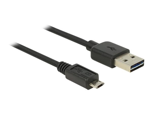 Delock EASY-USB - USB-kabel - mikro-USB typ B (hane) till USB (hane) - 2 m - svart