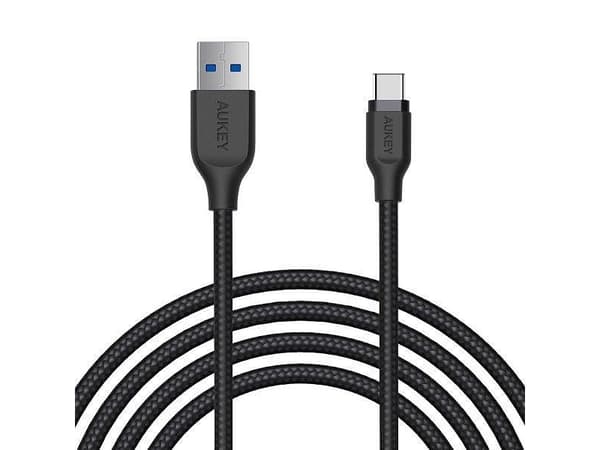 AUKEY CB-AC2, 2 m, USB A, USB C, USB 3.2 Gen 1 (3.1 Gen 1), Sort