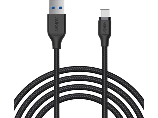AUKEY CB-AC2, 2 m, USB A, USB C, USB 3.2 Gen 1 (3.1 Gen 1), Sort