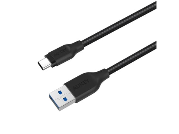 AUKEY CB-AC2, 2 m, USB A, USB C, USB 3.2 Gen 1 (3.1 Gen 1), Sort