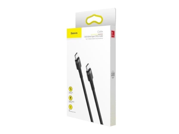 Baseus Cafule, 1 m, USB C, USB C, 480 Mbit/s, Sort, Grå