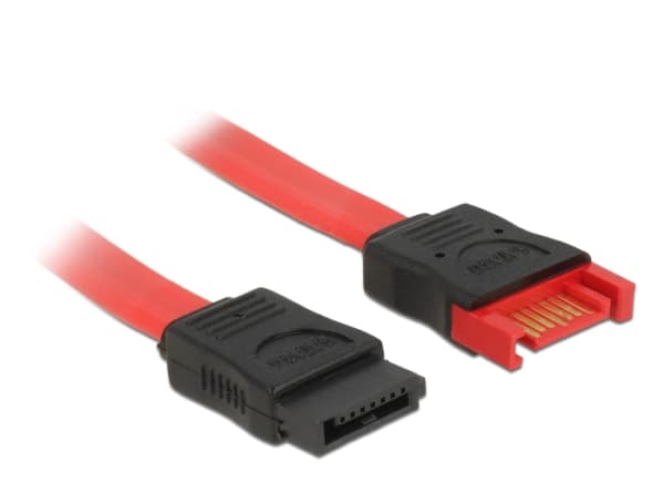 Delock - SATA-förlängningskabel - Serial ATA 150/300/600 - SATA (hane) till SATA (hona) - 20 cm - röd