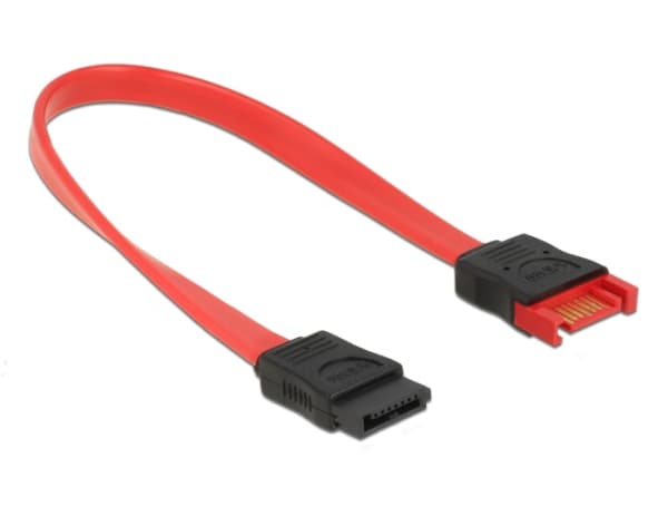 Delock - SATA-förlängningskabel - Serial ATA 150/300/600 - SATA (hane) till SATA (hona) - 20 cm - röd
