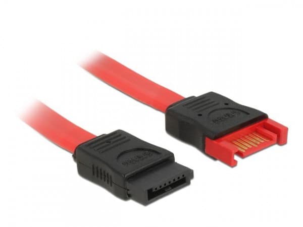 Delock - SATA-förlängningskabel - Serial ATA 150/300/600 - SATA (hane) till SATA (hona) - 20 cm - röd