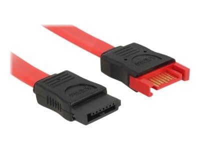 Delock - SATA-förlängningskabel - Serial ATA 150/300/600 - SATA (hane) till SATA (hona) - 20 cm - röd